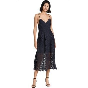 ASTR the label lace fit and flare midi dress black size‎ Small